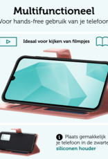 Forterra Hoesje Geschikt voor Samsung A16 Book Case Kunstleer Hoes - Hoes Geschikt voor Samsung Galaxy A16 Hoesje Bookcase Met Pasjeshouder - Rosé goud