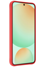 BASEY. Hoes Geschikt voor Samsung S24 FE Hoesje Siliconen Back Cover Case - Hoesje Geschikt voor Samsung Galaxy S24 FE Hoes Cover Hoesje - Rood