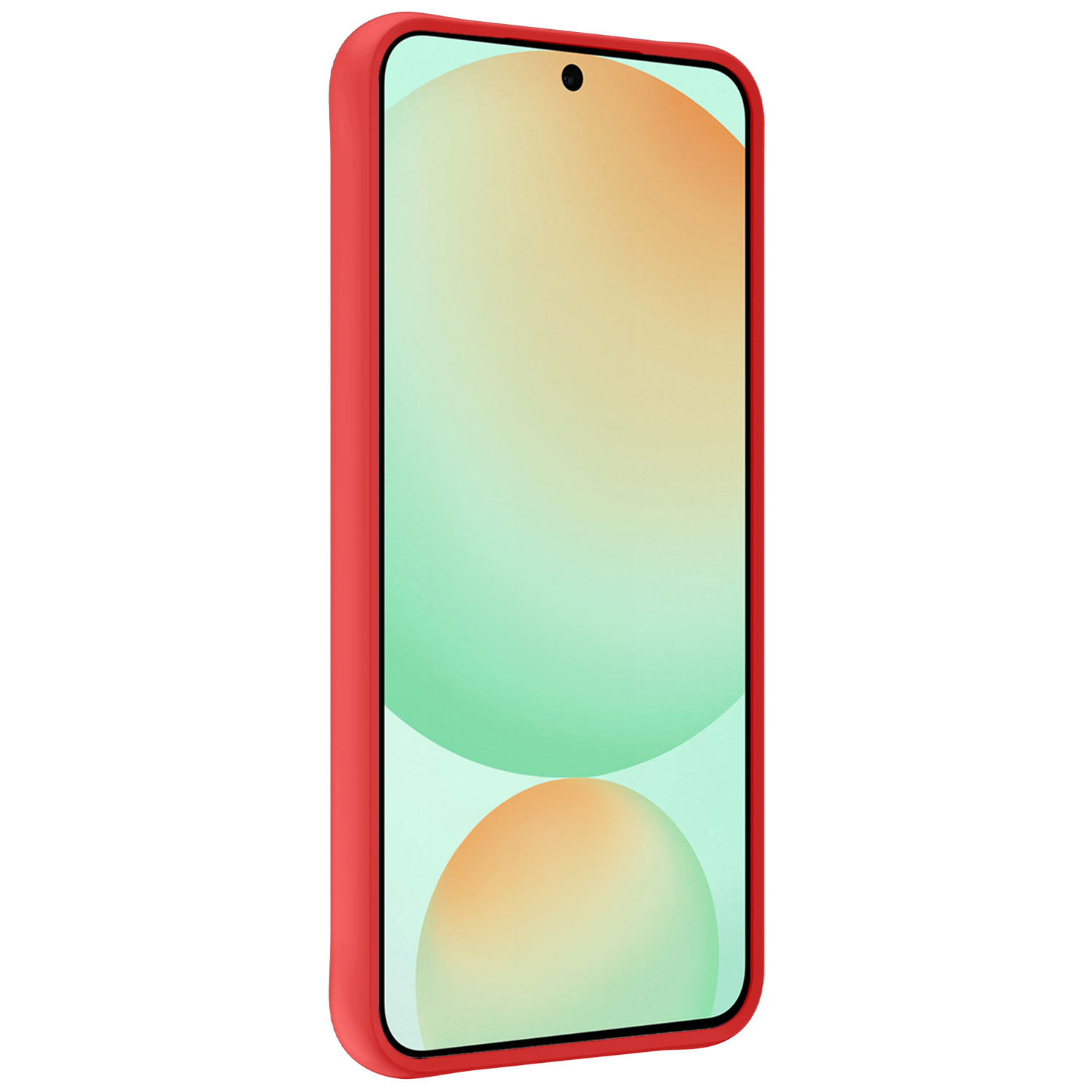 BASEY. Hoes Geschikt voor Samsung S24 FE Hoesje Siliconen Back Cover Case - Hoesje Geschikt voor Samsung Galaxy S24 FE Hoes Cover Hoesje - Rood
