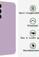 BASEY. Hoes Geschikt voor Samsung S24 FE Hoesje Siliconen Back Cover Case - Hoesje Geschikt voor Samsung Galaxy S24 FE Hoes Cover Hoesje - Lila