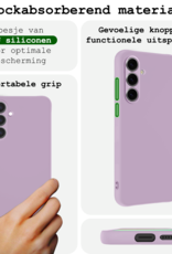 BASEY. Hoes Geschikt voor Samsung S24 FE Hoesje Siliconen Back Cover Case - Hoesje Geschikt voor Samsung Galaxy S24 FE Hoes Cover Hoesje - Lila