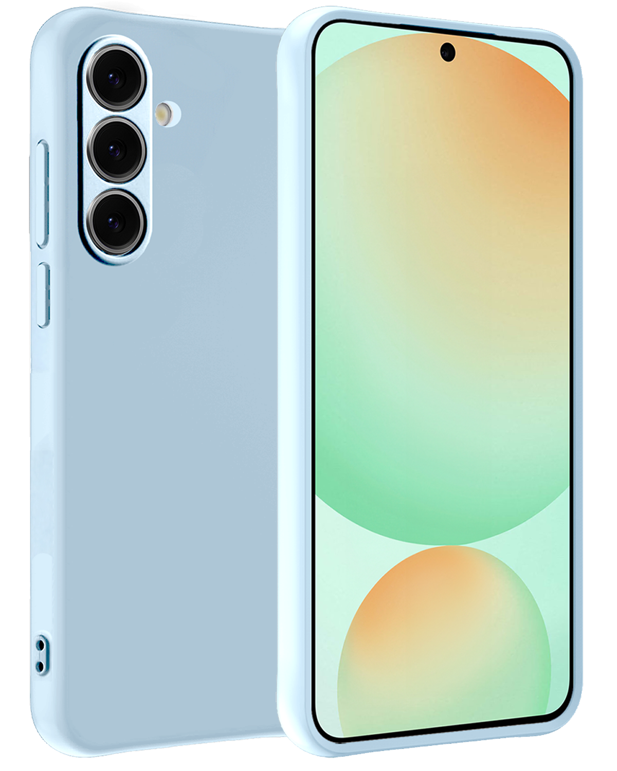 BASEY. Hoes Geschikt voor Samsung S24 FE Hoesje Siliconen Back Cover Case - Hoesje Geschikt voor Samsung Galaxy S24 FE Hoes Cover Hoesje - Lichtblauw