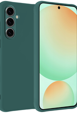BASEY. Hoes Geschikt voor Samsung S24 FE Hoesje Siliconen Back Cover Case - Hoesje Geschikt voor Samsung Galaxy S24 FE Hoes Cover Hoesje - Donkergroen
