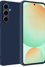 BASEY. Hoes Geschikt voor Samsung S24 FE Hoesje Siliconen Back Cover Case - Hoesje Geschikt voor Samsung Galaxy S24 FE Hoes Cover Hoesje - Donkerblauw