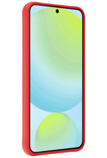 Forterra Hoesje Geschikt voor Samsung S24 FE Case Siliconen Hoes Met 2x Screenprotector - Hoes Geschikt voor Samsung Galaxy S24 FE Hoesje Back Cover - Rood