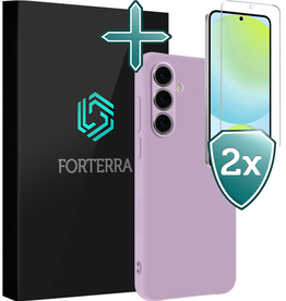 Forterra Forterra Samsung Galaxy S24 FE Hoesje Siliconen Met 2x Screenprotector - Lila