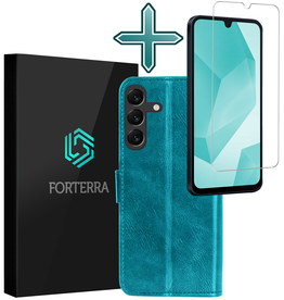 Forterra Forterra Samsung Galaxy A16 Hoesje Bookcase Met Screenprotector - Turquoise