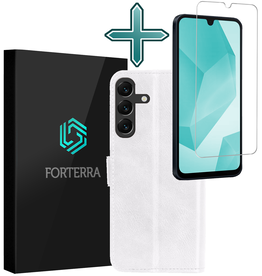 Forterra Forterra Samsung Galaxy A16 Hoesje Bookcase Met Screenprotector - Wit