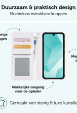 Forterra Hoesje Geschikt voor Samsung A16 Book Case Kunstleer Hoes Met Screenprotector - Hoes Geschikt voor Samsung Galaxy A16 Hoesje Bookcase Met Pasjeshouder - Wit