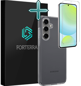 Forterra Forterra Samsung Galaxy S24 FE Hoesje Siliconen Met Screenprotector - Transparant