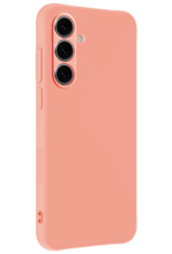 Forterra Hoesje Geschikt voor Samsung S24 FE Case Siliconen Hoes Met Screenprotector - Hoes Geschikt voor Samsung Galaxy S24 FE Hoesje Back Cover - Perzik