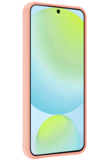 Forterra Hoesje Geschikt voor Samsung S24 FE Case Siliconen Hoes Met Screenprotector - Hoes Geschikt voor Samsung Galaxy S24 FE Hoesje Back Cover - Perzik