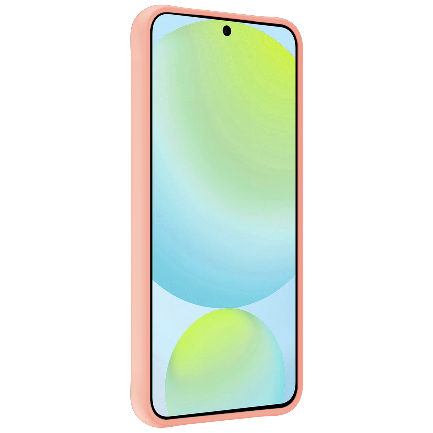 Forterra Hoesje Geschikt voor Samsung S24 FE Case Siliconen Hoes Met Screenprotector - Hoes Geschikt voor Samsung Galaxy S24 FE Hoesje Back Cover - Perzik