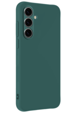 Forterra Hoesje Geschikt voor Samsung S24 FE Case Siliconen Hoes Met Screenprotector - Hoes Geschikt voor Samsung Galaxy S24 FE Hoesje Back Cover - Donkergroen
