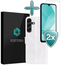 Forterra Forterra Samsung Galaxy A16 Hoesje Bookcase Met 2x Screenprotector - Wit