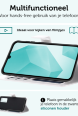 Forterra Hoesje Geschikt voor Samsung A16 Book Case Kunstleer Hoes Met 2x Screenprotector - Hoes Geschikt voor Samsung Galaxy A16 Hoesje Bookcase Met Pasjeshouder - Wit
