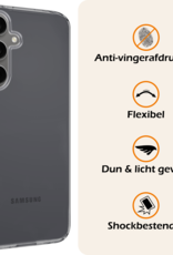 Nomfy Hoesje Geschikt voor Samsung S24 FE Hoesje Siliconen Cover Case Met 2x Screenprotector - Hoes Geschikt voor Samsung Galaxy S24 FE Hoes Back Case - Transparant