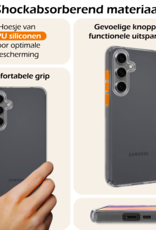 Nomfy Hoesje Geschikt voor Samsung S24 FE Hoesje Siliconen Cover Case Met 2x Screenprotector - Hoes Geschikt voor Samsung Galaxy S24 FE Hoes Back Case - Transparant