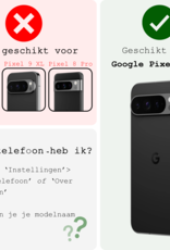 BASEY. Hoesje Geschikt voor Google Pixel 9 Pro Hoesje Book Case Hoes Portemonnee Cover Walletcase Met Screenprotector - Hoes Geschikt voor Google Pixel 9 Pro Hoes Bookcase Hoesje - Zwart