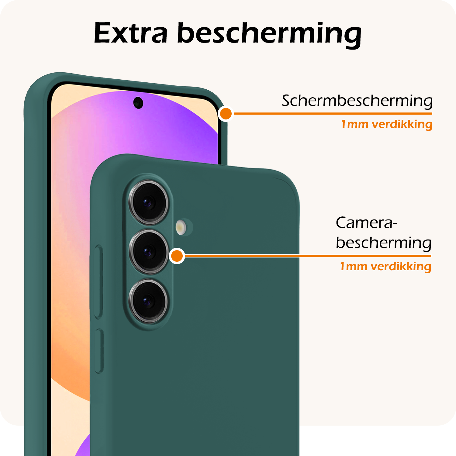 Nomfy Hoesje Geschikt voor Samsung S24 FE Hoesje Siliconen Cover Case Met 2x Screenprotector - Hoes Geschikt voor Samsung Galaxy S24 FE Hoes Back Case - Donkergroen