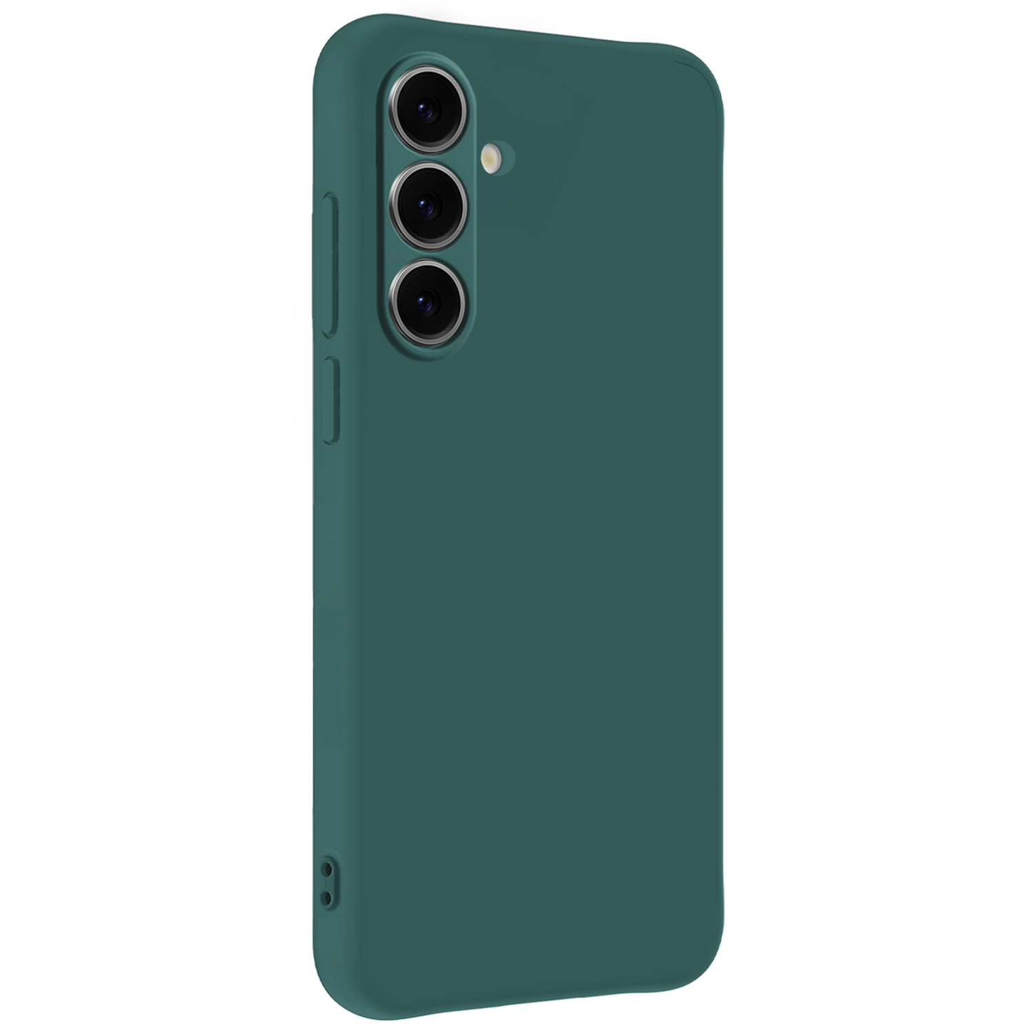 Nomfy Hoesje Geschikt voor Samsung S24 FE Hoesje Siliconen Cover Case Met 2x Screenprotector - Hoes Geschikt voor Samsung Galaxy S24 FE Hoes Back Case - Donkergroen