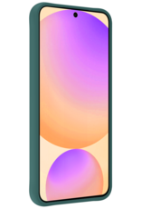Nomfy Hoesje Geschikt voor Samsung S24 FE Hoesje Siliconen Cover Case Met 2x Screenprotector - Hoes Geschikt voor Samsung Galaxy S24 FE Hoes Back Case - Donkergroen