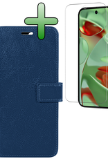 BASEY. Hoesje Geschikt voor Google Pixel 9 Pro Hoesje Book Case Hoes Portemonnee Cover Walletcase Met Screenprotector - Hoes Geschikt voor Google Pixel 9 Pro Hoes Bookcase Hoesje - Donkerblauw