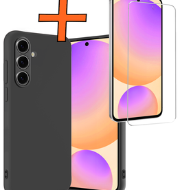 Nomfy Nomfy Samsung Galaxy S24 FE Hoesje Siliconen Met Screenprotector - Zwart