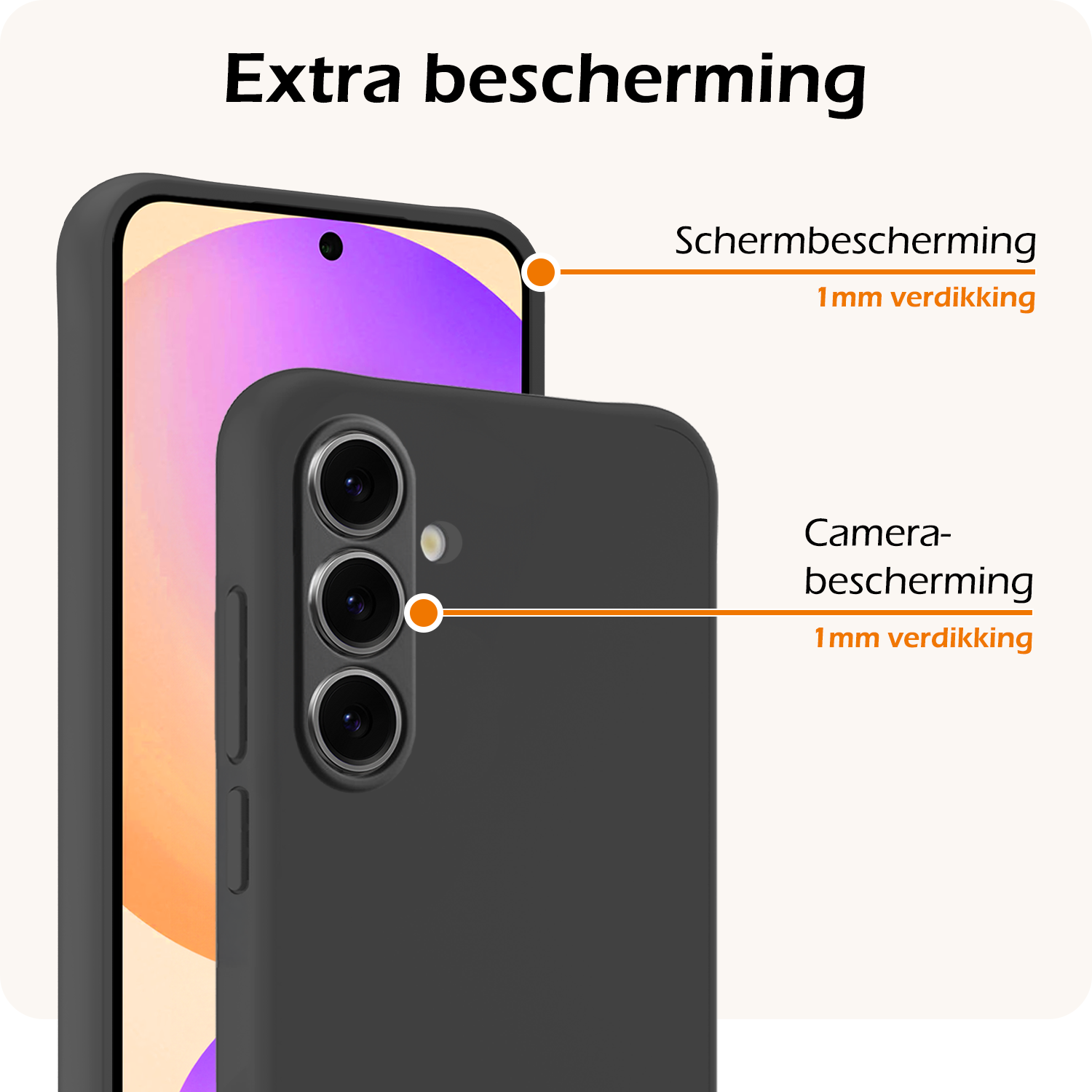 Nomfy Hoesje Geschikt voor Samsung S24 FE Hoesje Siliconen Cover Case Met Screenprotector - Hoes Geschikt voor Samsung Galaxy S24 FE Hoes Back Case - Zwart