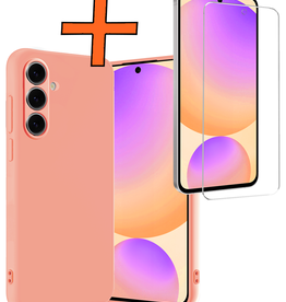 Nomfy Nomfy Samsung Galaxy S24 FE Hoesje Siliconen Met Screenprotector - Perzik