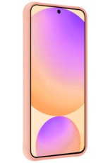Nomfy Hoesje Geschikt voor Samsung S24 FE Hoesje Siliconen Cover Case Met Screenprotector - Hoes Geschikt voor Samsung Galaxy S24 FE Hoes Back Case - Perzik