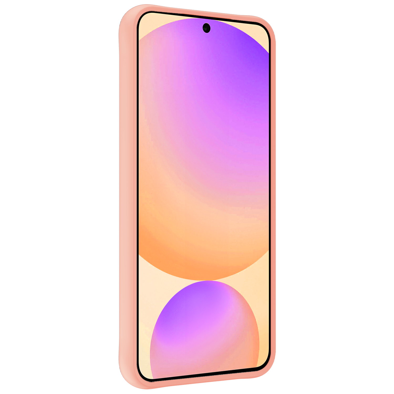 Nomfy Hoesje Geschikt voor Samsung S24 FE Hoesje Siliconen Cover Case Met Screenprotector - Hoes Geschikt voor Samsung Galaxy S24 FE Hoes Back Case - Perzik