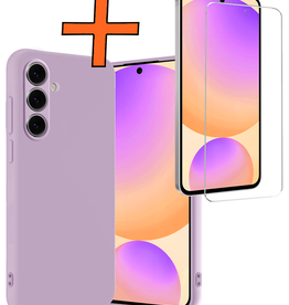 Nomfy Nomfy Samsung Galaxy S24 FE Hoesje Siliconen Met Screenprotector - Lila