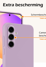 Nomfy Hoesje Geschikt voor Samsung S24 FE Hoesje Siliconen Cover Case Met Screenprotector - Hoes Geschikt voor Samsung Galaxy S24 FE Hoes Back Case - Lila