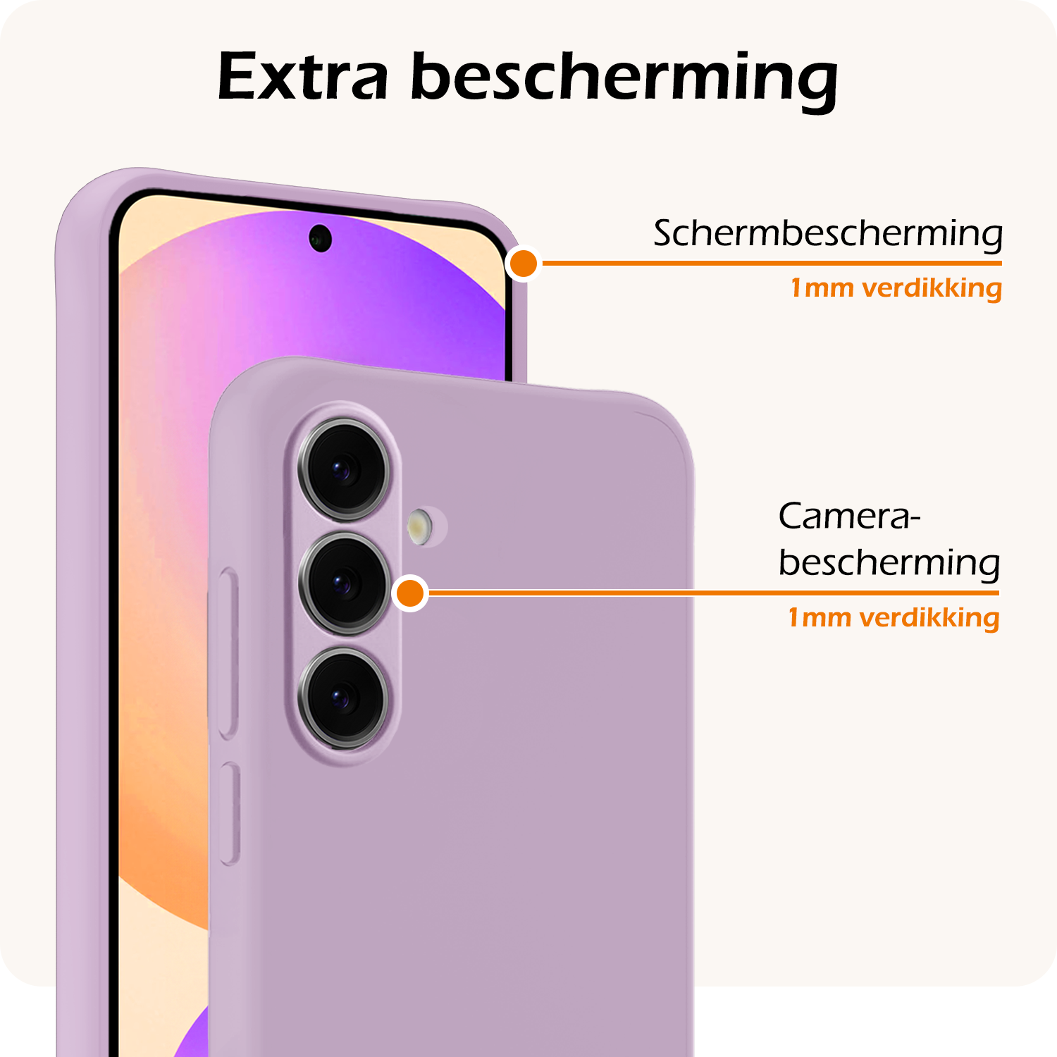 Nomfy Hoesje Geschikt voor Samsung S24 FE Hoesje Siliconen Cover Case Met Screenprotector - Hoes Geschikt voor Samsung Galaxy S24 FE Hoes Back Case - Lila