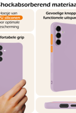 Nomfy Hoesje Geschikt voor Samsung S24 FE Hoesje Siliconen Cover Case Met Screenprotector - Hoes Geschikt voor Samsung Galaxy S24 FE Hoes Back Case - Lila