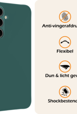 Nomfy Hoesje Geschikt voor Samsung S24 FE Hoesje Siliconen Cover Case Met Screenprotector - Hoes Geschikt voor Samsung Galaxy S24 FE Hoes Back Case - Donkergroen