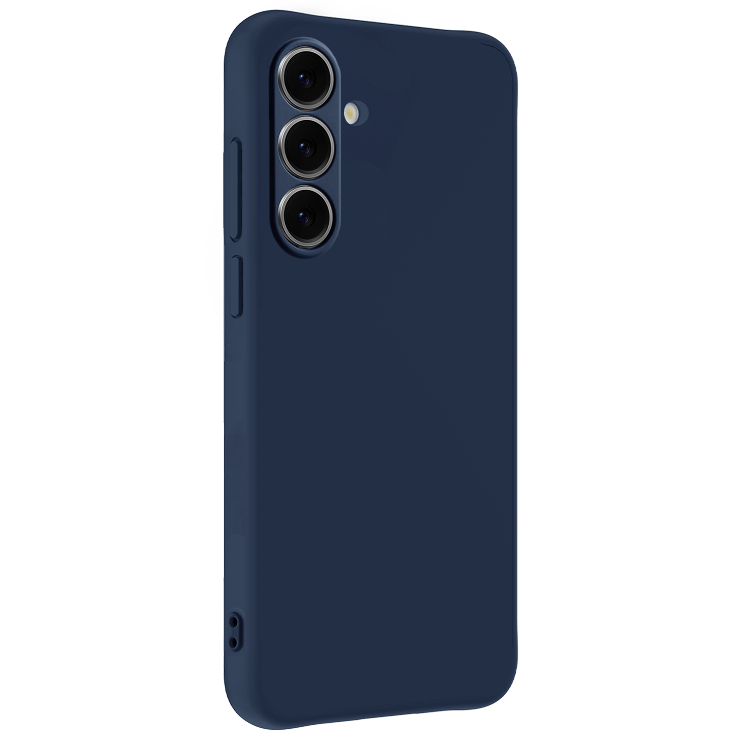 Nomfy Hoesje Geschikt voor Samsung S24 FE Hoesje Siliconen Cover Case Met Screenprotector - Hoes Geschikt voor Samsung Galaxy S24 FE Hoes Back Case - Donkerblauw