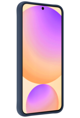 Nomfy Hoesje Geschikt voor Samsung S24 FE Hoesje Siliconen Cover Case Met Screenprotector - Hoes Geschikt voor Samsung Galaxy S24 FE Hoes Back Case - Donkerblauw