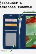 BASEY. Hoesje Geschikt voor Google Pixel 9 Pro Hoesje Book Case Hoes Portemonnee Cover Walletcase - Hoes Geschikt voor Google Pixel 9 Pro Hoes Bookcase Hoesje - Donkerblauw