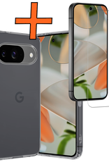 Nomfy Hoesje Geschikt voor Google Pixel 9 Hoesje Siliconen Case Hoes Met Screenprotector - Hoes Geschikt voor Google Pixel 9 Hoes Cover Case - Transparant