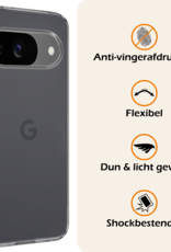 Nomfy Hoesje Geschikt voor Google Pixel 9 Hoesje Siliconen Case Hoes Met Screenprotector - Hoes Geschikt voor Google Pixel 9 Hoes Cover Case - Transparant