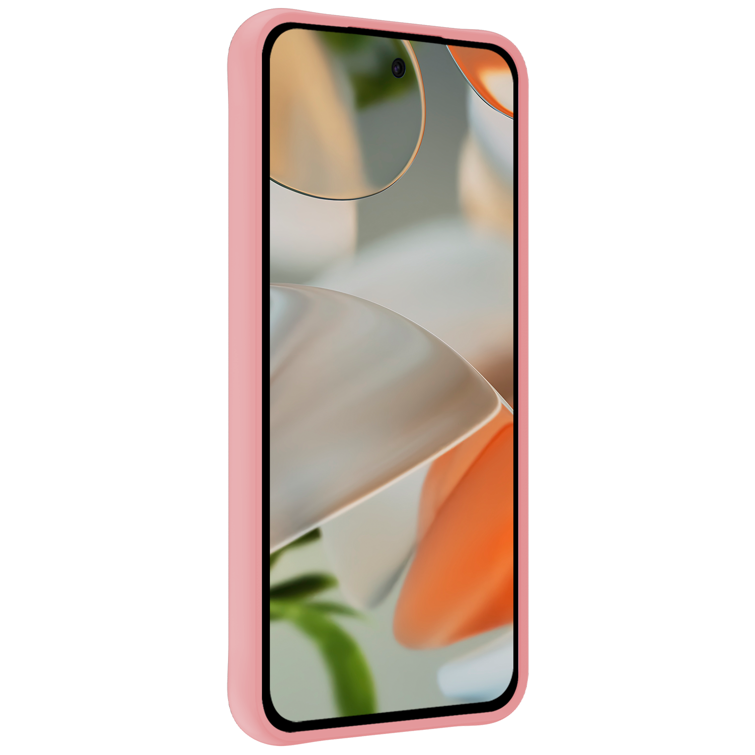 Nomfy Hoesje Geschikt voor Google Pixel 9 Hoesje Siliconen Case Hoes Met Screenprotector - Hoes Geschikt voor Google Pixel 9 Hoes Cover Case - Lichtroze