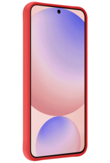 NoXx Hoes Geschikt voor Samsung S24 FE Hoesje Cover Siliconen Back Case Hoes Met 2x Screenprotector - Rood