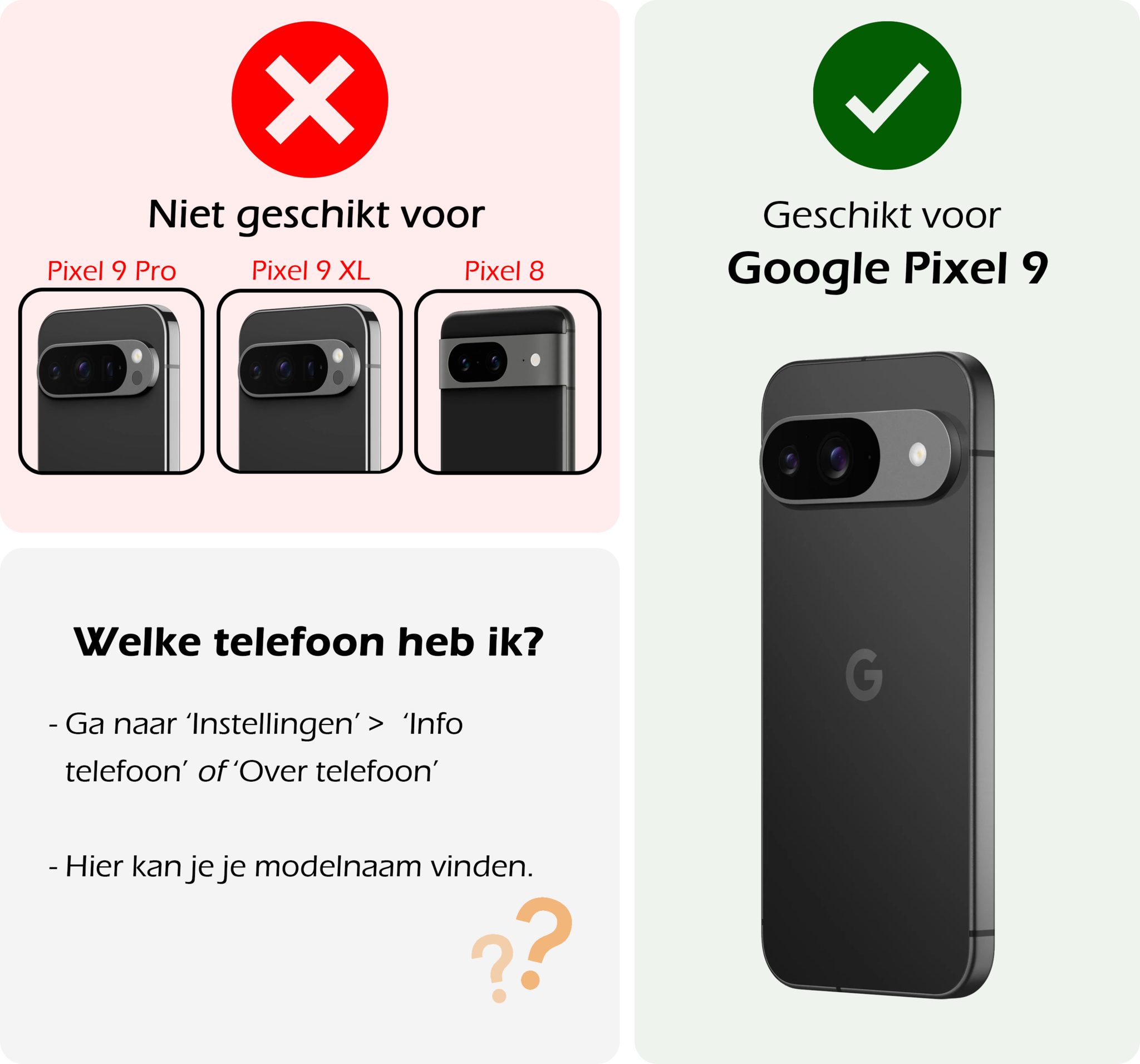 Nomfy Hoesje Geschikt voor Google Pixel 9 Hoesje Siliconen Case Hoes Met Screenprotector - Hoes Geschikt voor Google Pixel 9 Hoes Cover Case - Transparant