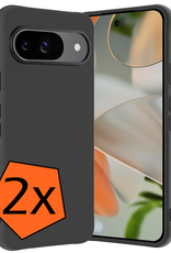 Nomfy Hoesje Geschikt voor Google Pixel 9 Hoesje Siliconen Case Hoes - Hoes Geschikt voor Google Pixel 9 Hoes Cover Case - Zwart - 2 PACK