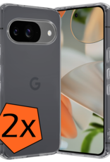 Nomfy Hoesje Geschikt voor Google Pixel 9 Hoesje Siliconen Case Hoes - Hoes Geschikt voor Google Pixel 9 Hoes Cover Case - Transparant - 2 PACK