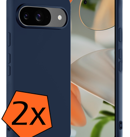 Nomfy Nomfy Google Pixel 9 Hoesje Siliconen - Donkerblauw - 2 PACK