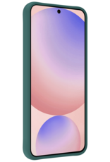 NoXx Hoes Geschikt voor Samsung S24 FE Hoesje Cover Siliconen Back Case Hoes Met 2x Screenprotector - Donkergroen