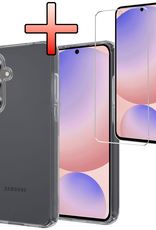 NoXx Hoes Geschikt voor Samsung S24 FE Hoesje Cover Siliconen Back Case Hoes Met Screenprotector - Transparant